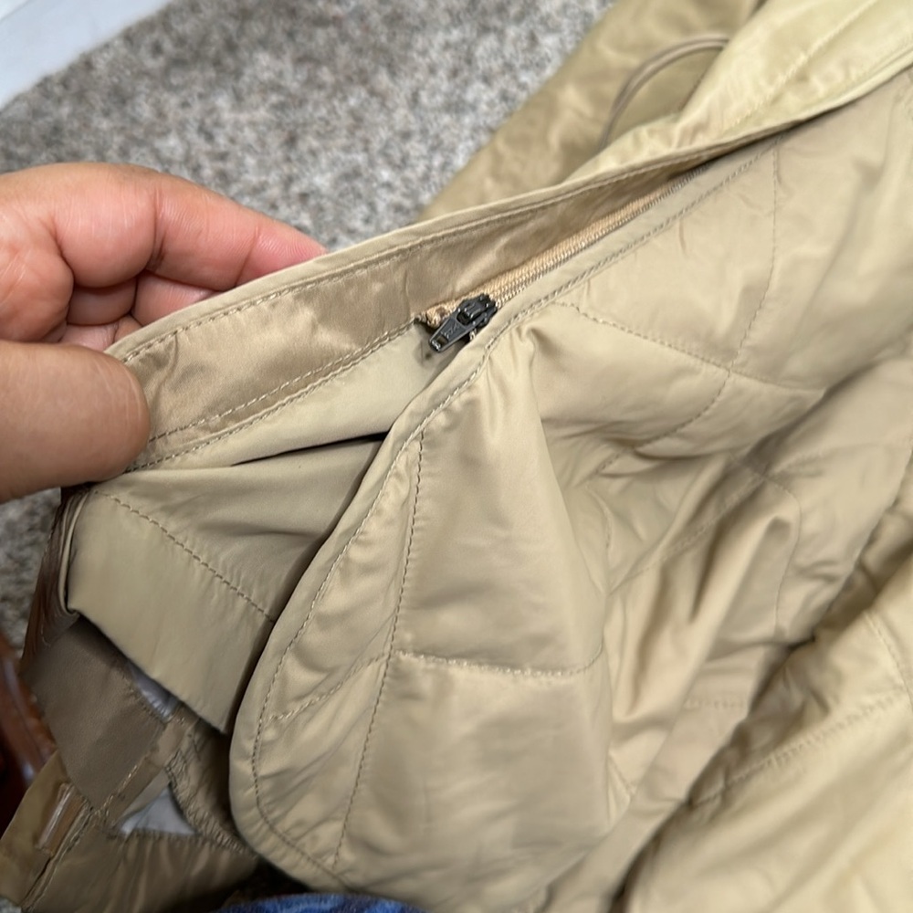 LL bean tan parka hooded rain jacket adjustable waist snap zip closure size 1x - Picture 9 of 13